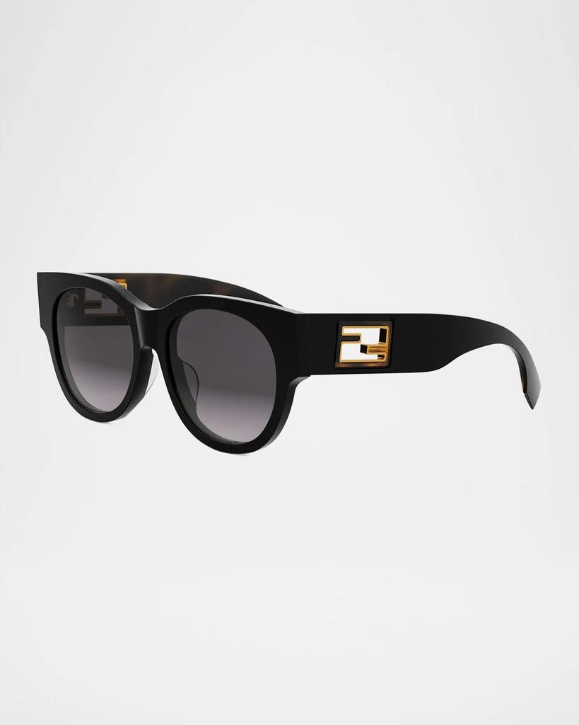 Fendi Baguette Logo Round Acetate & Nylon Sunglasses 1
