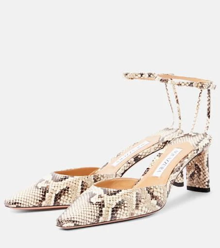 Aquazzura Blade 65 snake-effect leather pumps 4