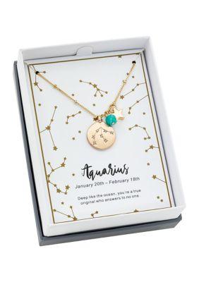 Belk Boxed Zodiac Pendant Disc Necklace