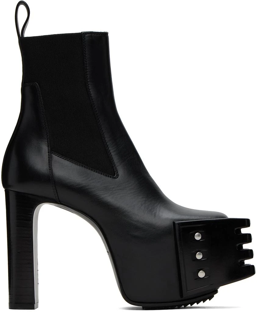 Rick Owens Black Grilled Platform Boots 1