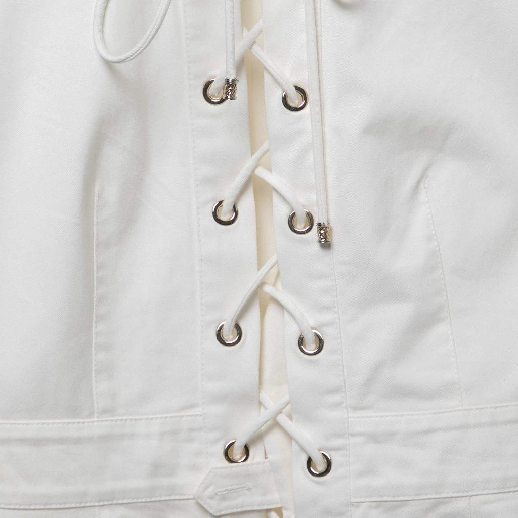 Roberto Cavalli Roberto Cavalli White Cotton Lace-Up Playsuit S 3