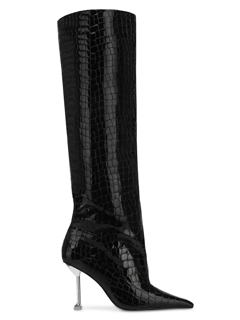 Naked Wolfe Texas Faeda Croc Patent Leather Boots