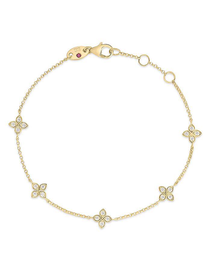 Roberto Coin 18K Yellow Gold Verona Love by the Inch Diamond Station Bracelet