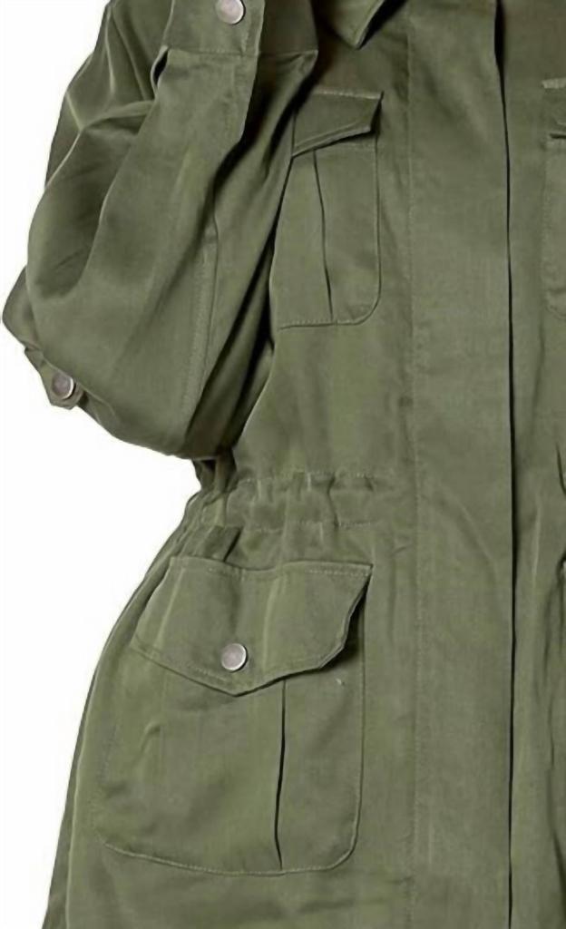 cupcakes and cashmere Wynona Tencel Army Jacket In Army Green