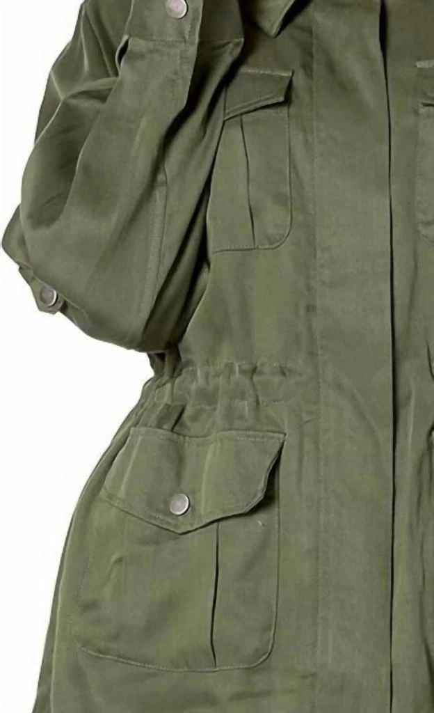 cupcakes and cashmere Wynona Tencel Army Jacket In Army Green 2