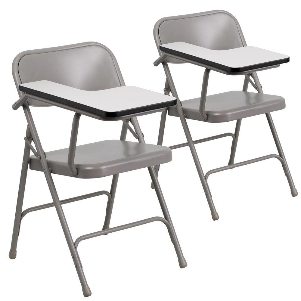 Flash Furniture 2 Pk. Premium Steel Folding Chair with Right Handed Tablet Arm