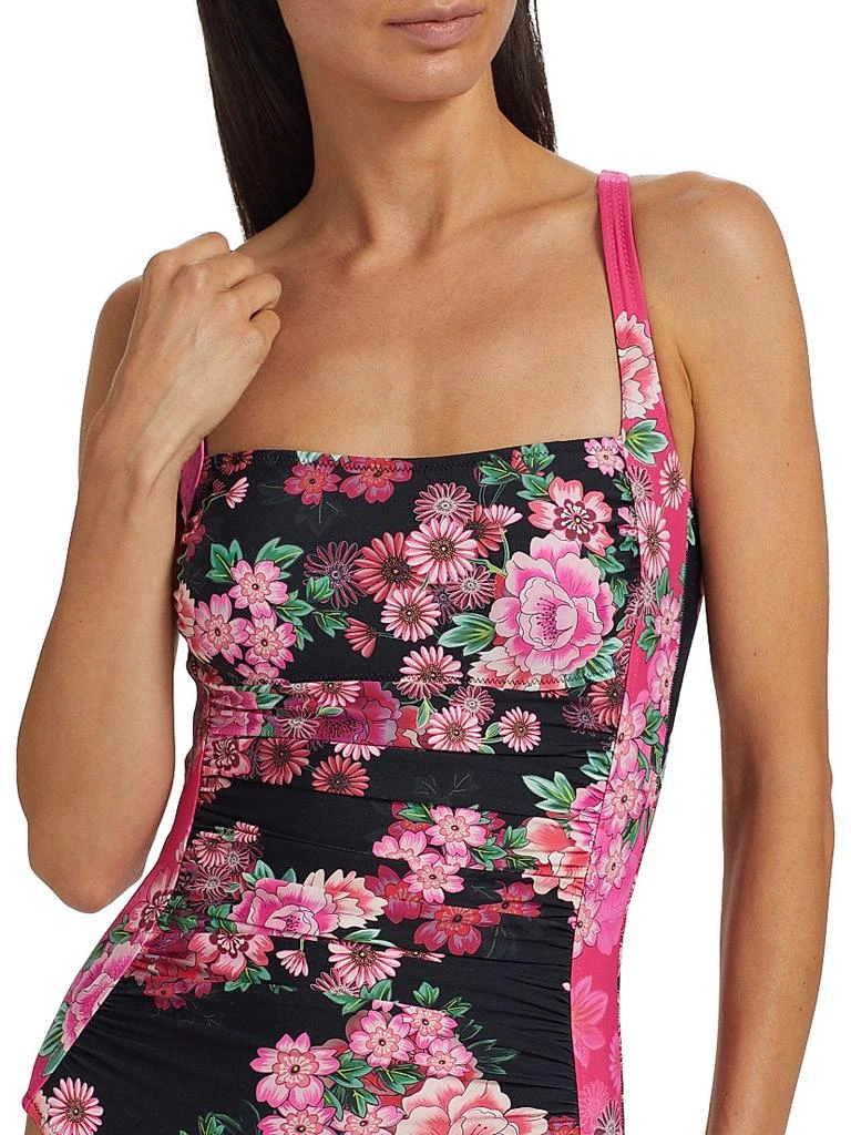 Johnny Was Plus Blum Ruched One-Piece Swimsuit 5