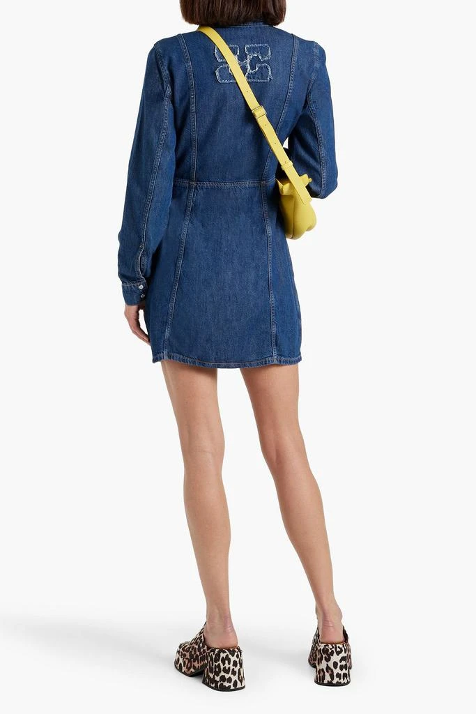 ganni cutline denim dress Ganni Cutline Denim Mini Dress - Mid Blue Vintage