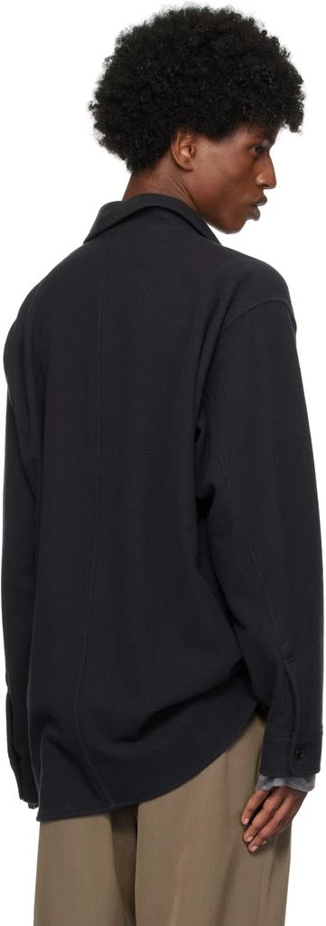 AURALEE Black Brushed Super Fine Wool Flannel Shirt 3