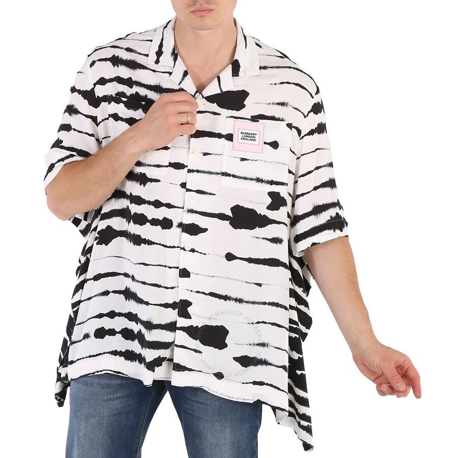 Burberry Cape Detail Short-sleeve Watercolour Print Twill Shirt 1