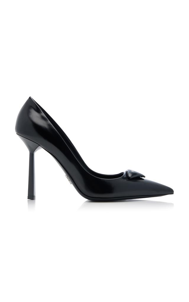 Prada Slate grey satin décolleté with cut out - High Heels