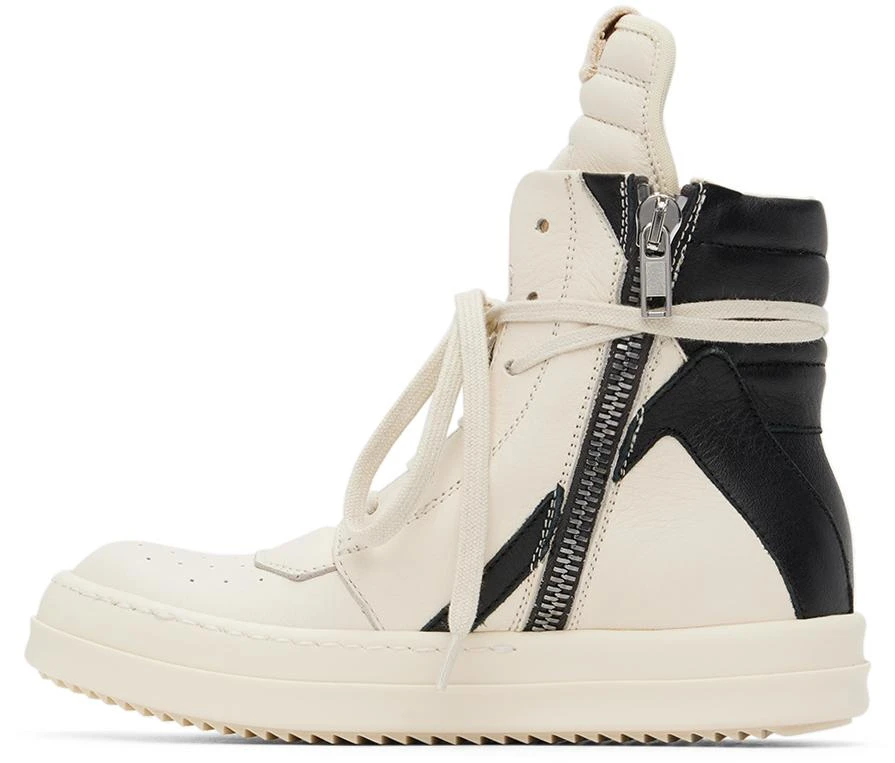 Rick Owens Kids Off-White & Black Geobasket Sneakers 3