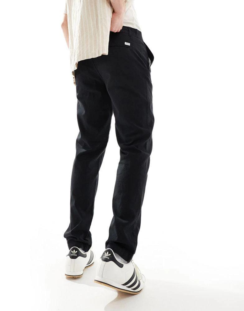 Jack & Jones Jack & Jones linen mix chino in black 3