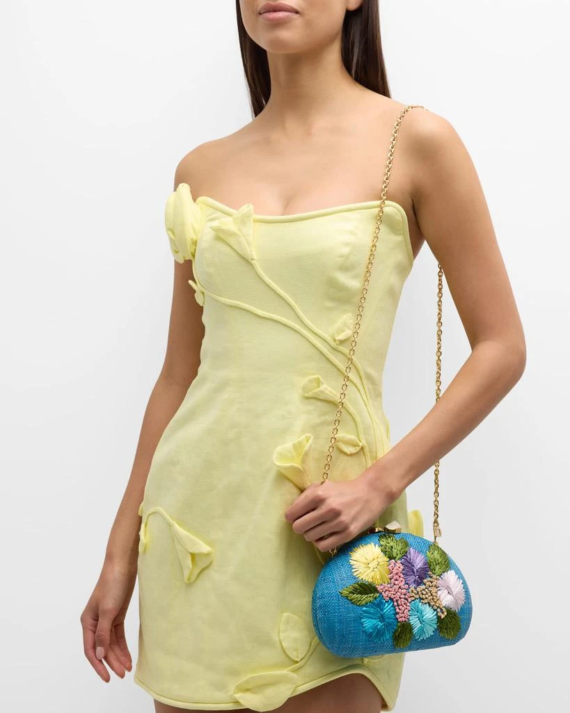 Rafe Berna Floral Straw Clutch Bag 4