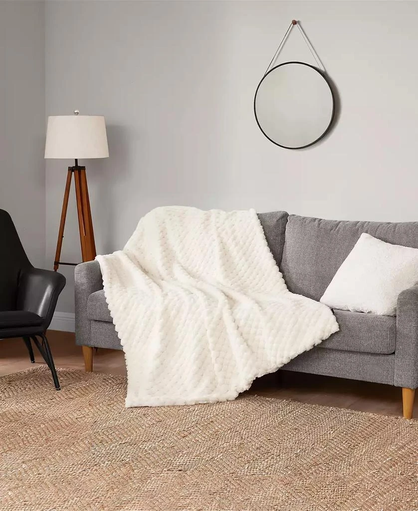 Lucky Brand Pineapple Faux Fur Throw, 50" x 70" 4