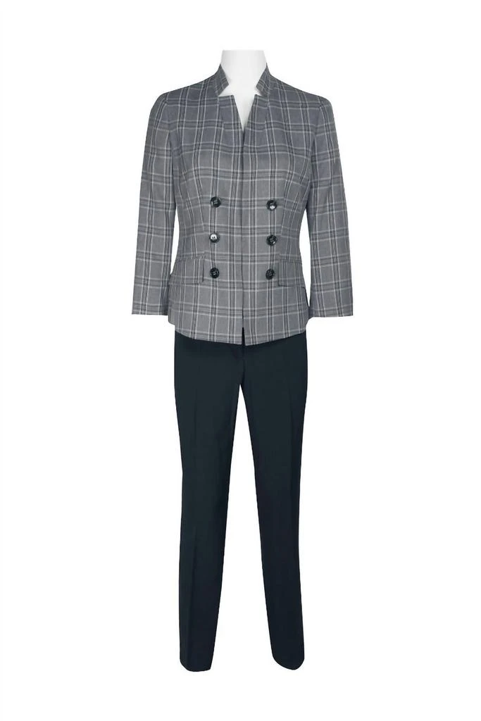 Le Suit Le Suit - Window Pane Jacket With Crepe Pants Suit Set 5