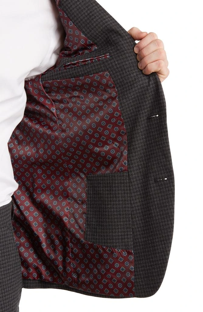 SAVILE ROW CO Gray Check Notch Lapel Two-Piece Suit Set 3