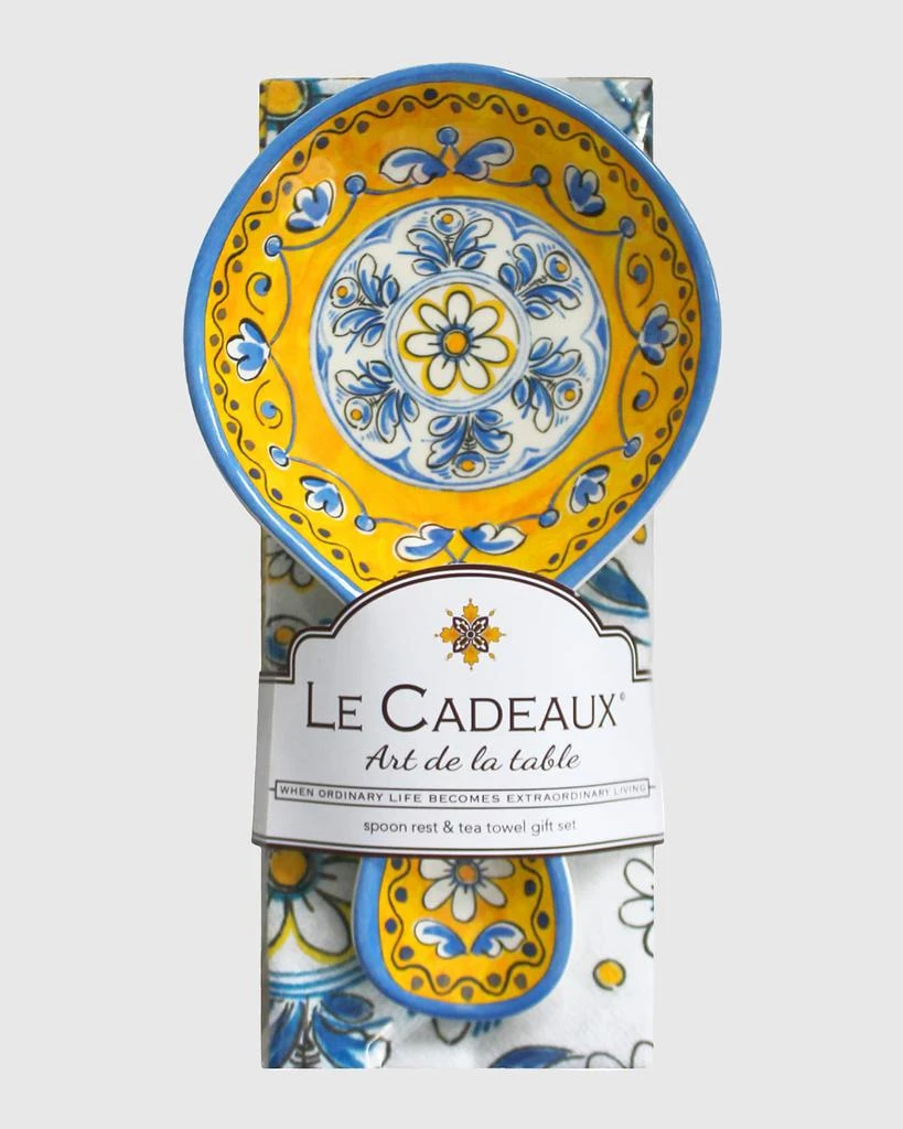 Le Cadeaux Spoon Rest with Matching Tea Towel Set 1