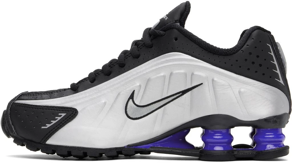 NIKE Black & Silver Shox R4 Sneakers 3