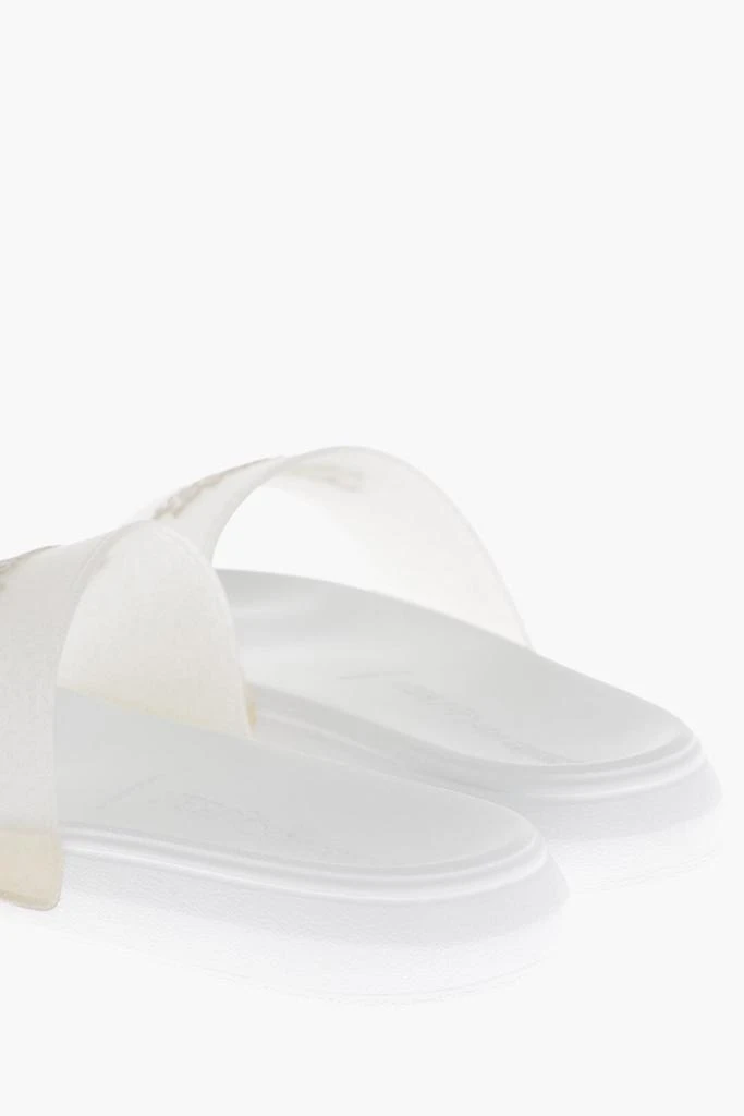 Alexander McQueen Alexander McQueen Rubber GLITTER TRANSPARENT Sliders with Embossed Logo 2