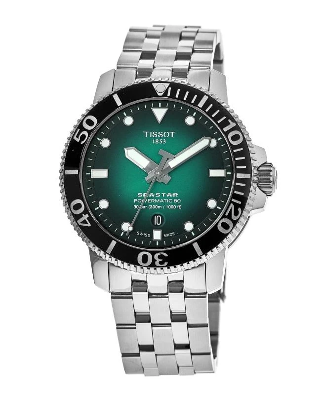 Tissot Tissot Seastar 1000 Automatic Green Dial Stainless Steel Men's Watch T120.407.11.091.01 1
