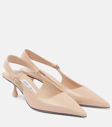 Jimmy Choo Amel 50 leather slingback pumps 1
