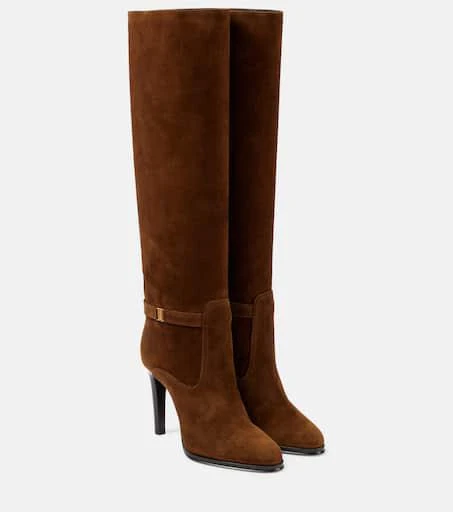 Yves Saint Laurent Diane 100 suede knee-high boots  1
