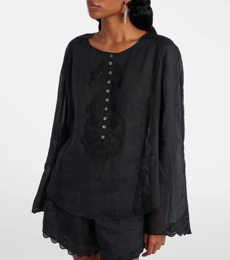 Isabel Marant Luciele embroidered ramie blouse 5
