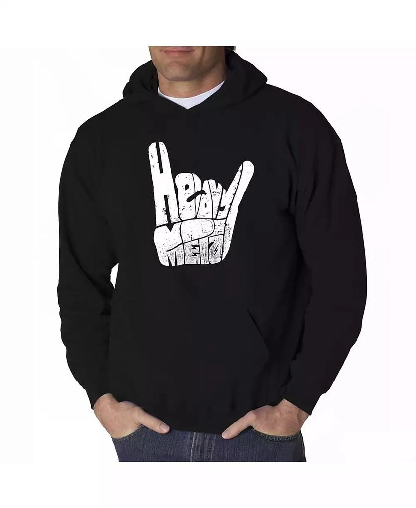 LA Pop Art Men's Word Art Hooded Sweatshirt - Heavy Metal 1