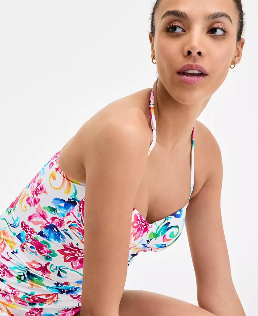 Anne Cole Women's Watercolor Paisley Twist-Front Bandeau Tankini Top