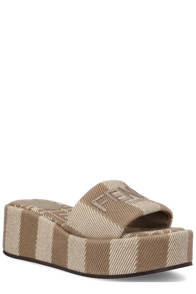 Fendi Fendi Sunshine Denim-Effect Jacquard Platform Slides 2