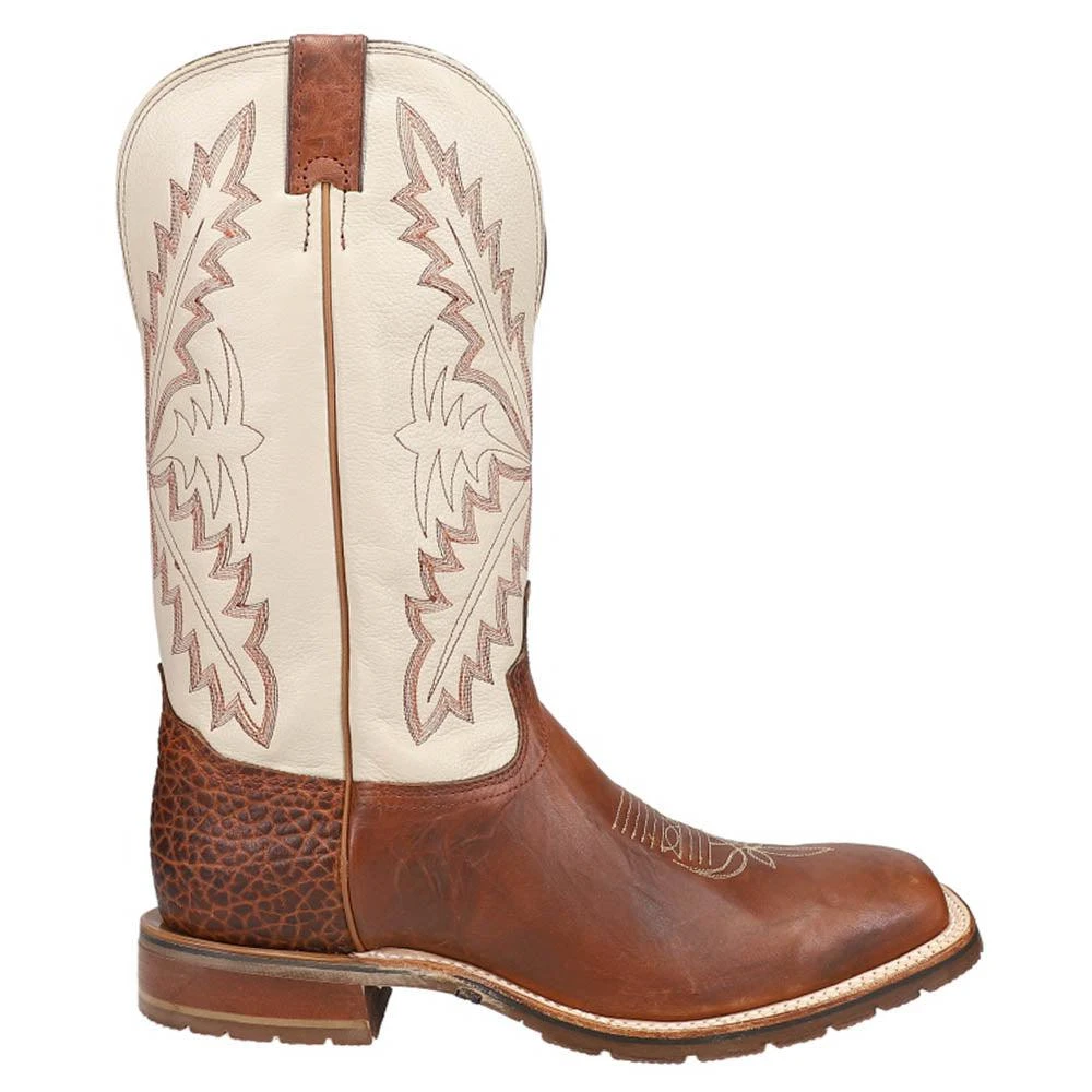 Tony Lama Antonio 13 Inch Embroidered Wide Square Toe Pull On Cowboy Boots 1