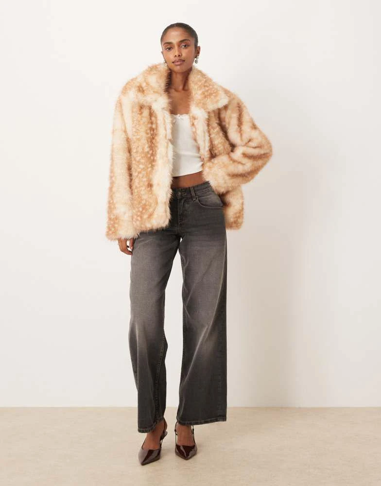 Motel Motel Joji faux fur jacket in beige 3