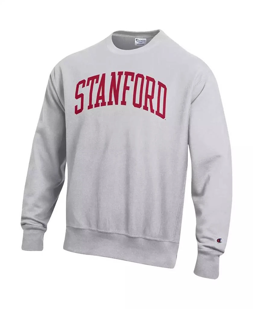 Champion Men's Heathered Gray Stanford Cardinal Arch Reverse Weave Pullover Sweatshirt 2