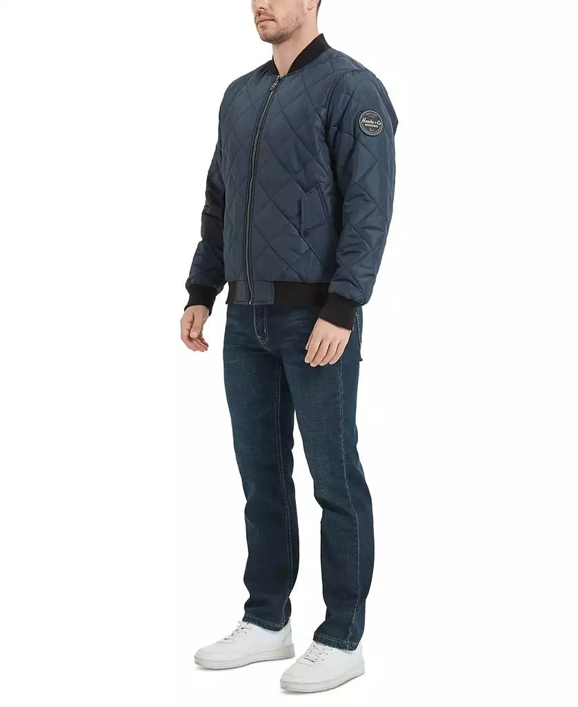 HAWKE & CO Men's Diamond Quilted Bomber Jacket 3