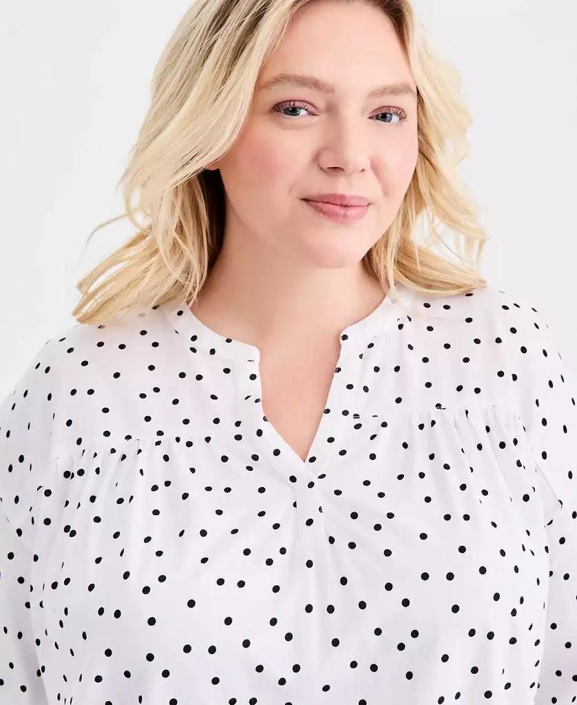 Macy
s Style 
Co Plus Size Printed 3/4-Puff-Sleeve Top, Exclusive 3