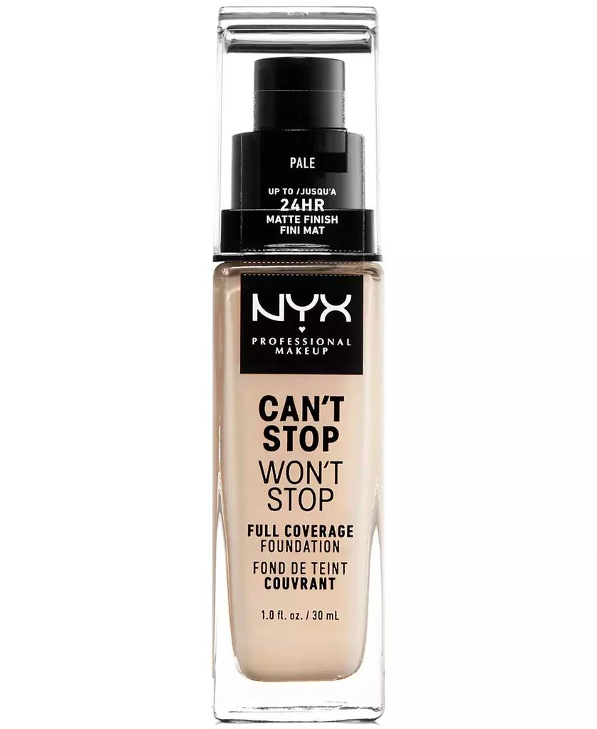 NYX Professional Makeup Can't Stop Won't Stop Full Coverage Foundation, 1-oz. 1