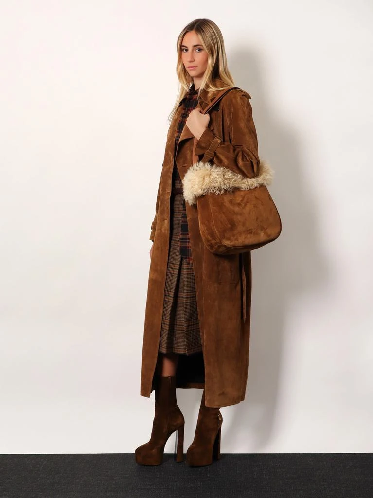 Yves Saint Laurent Suede shoulder bag with shearling profile 2