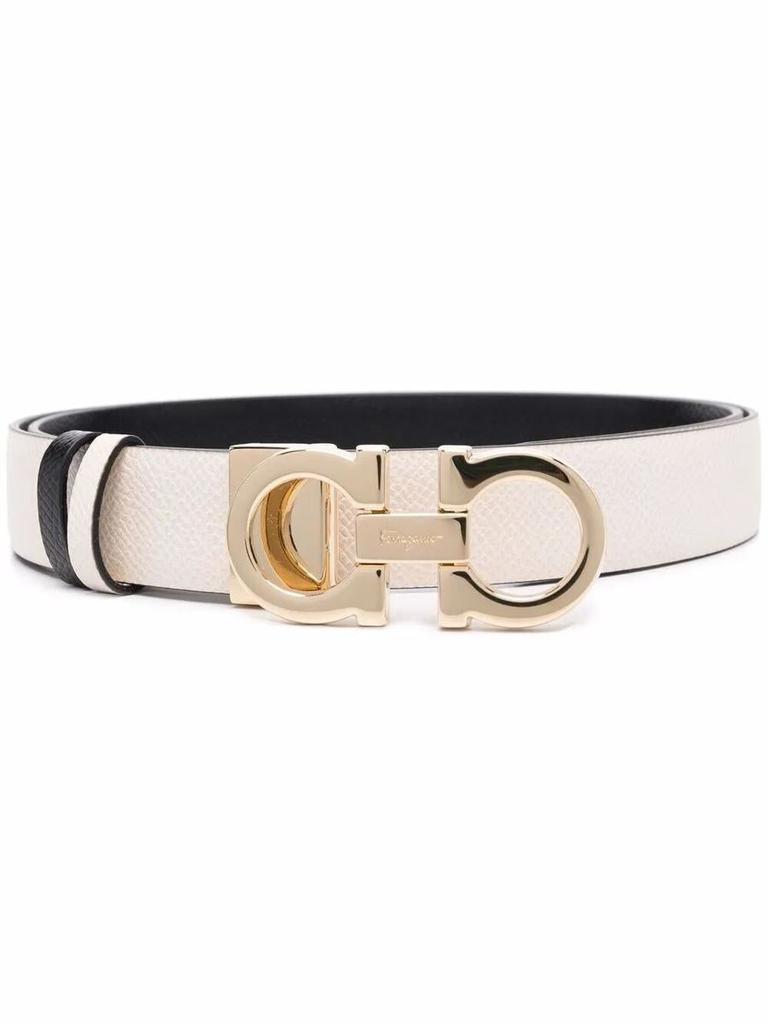 Salvatore Ferragamo Salvatore Ferragamo Hammered Leather Reversible Gancini Belt Accessories