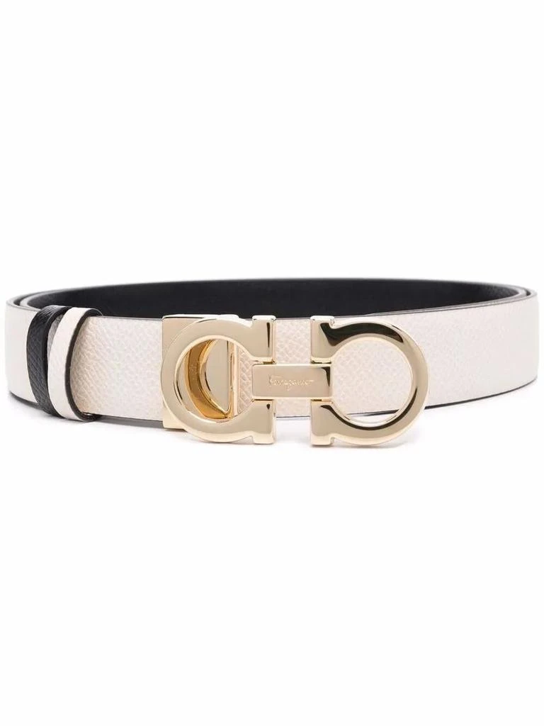 Salvatore Ferragamo Salvatore Ferragamo Hammered Leather Reversible Gancini Belt Accessories 1