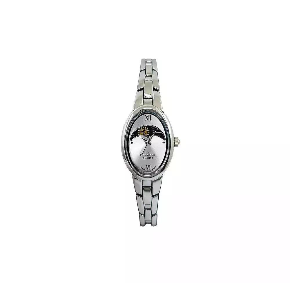 Peugeot Women's Silver 30x25mm Sun Moon Dial Link Bracelet Watch 1