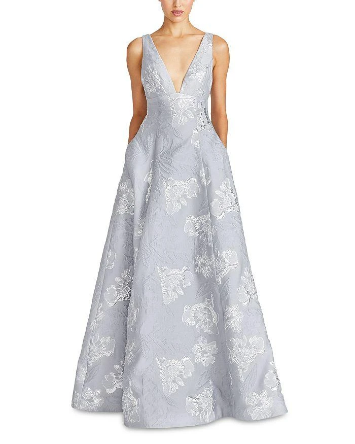 Monique Lhuillier Madeline Jacquard Long Dress 1