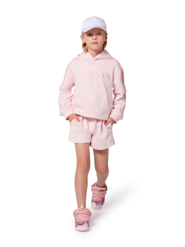 Lanvin Girls Leather Curb Trianers in Pink