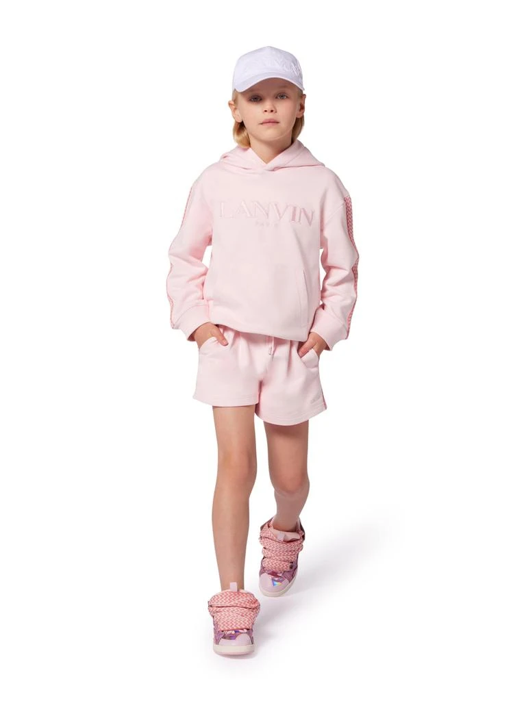 Lanvin Girls Leather Curb Trianers in Pink 2