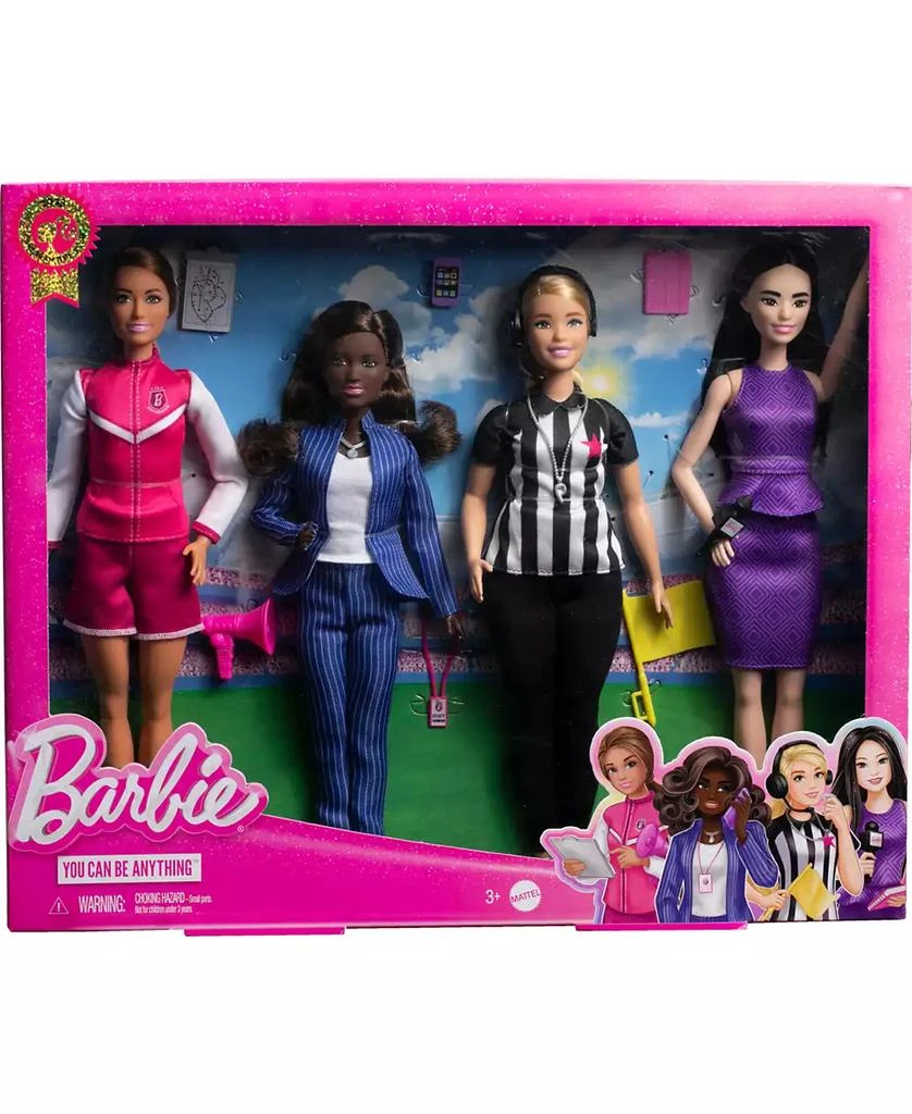 Barbie Dolls, Set of 4 Sports Career Dolls and 8 Accessories with General Manager, Coach, Referee and Sports Reporter 5