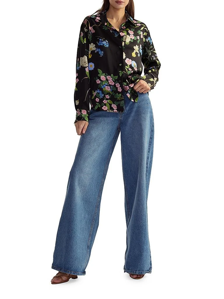Cynthia Rowley Floral Silk Button-Front Shirt 2