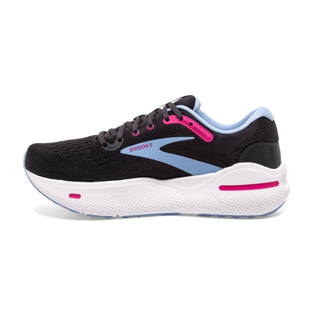 Brooks Women's Ghost Max Running Shoes In Charcoal/ Blue/ Pink