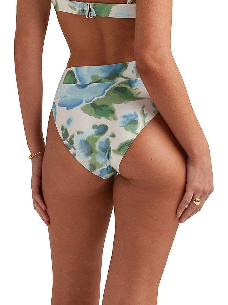 Peony Floral Mid High-Cut Bikini Bottom 4
