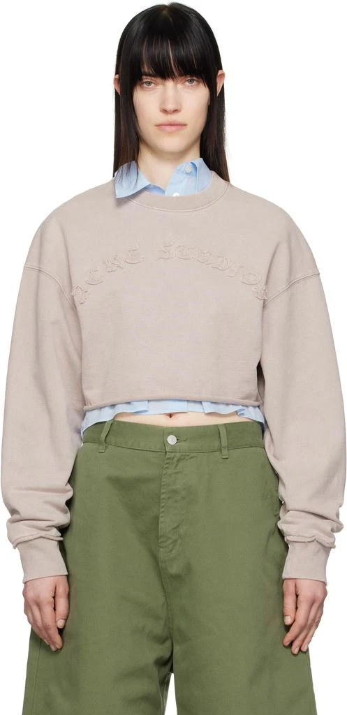 Acne Studios Gray Cropped Logo Sweatshirt 1