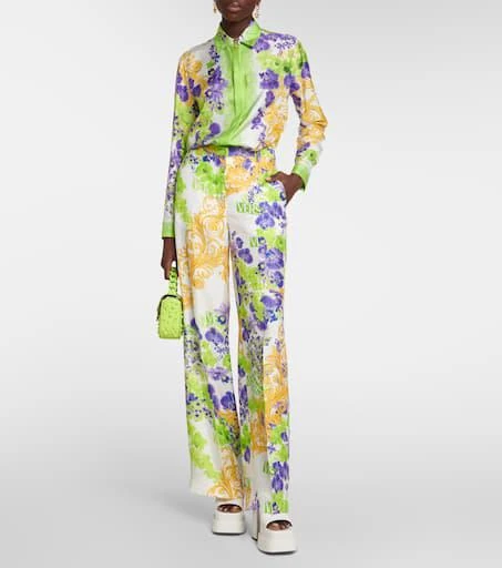 Versace Floral wide-leg pants 2